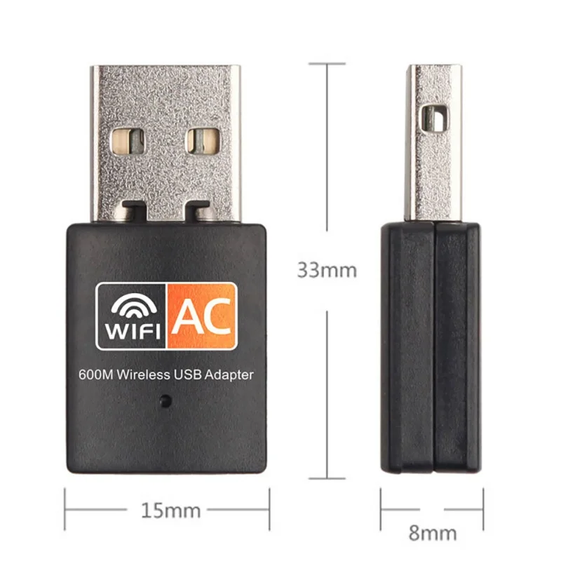 Беспроводной 600 Мбит/с сетевая карта Ethernet антенна Wi-Fi приемник USB LAN AC Dual Band 2,4G 5 ГГц USB адаптер Wi-Fi для ПК Wi-Fi Dongle