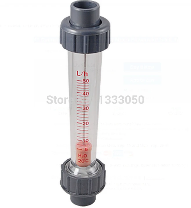 

Free Shipping 1" Connector Water Liquid Flow Meter Flowmeter 5-50L/h
