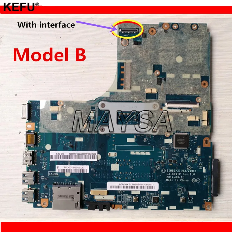 KEFU Mianboard для lenovo B50 70 материнская плата ноутбука ZIWE1 ZIWB2 ZIWB3 LA B091P i5 4258U R5 M230