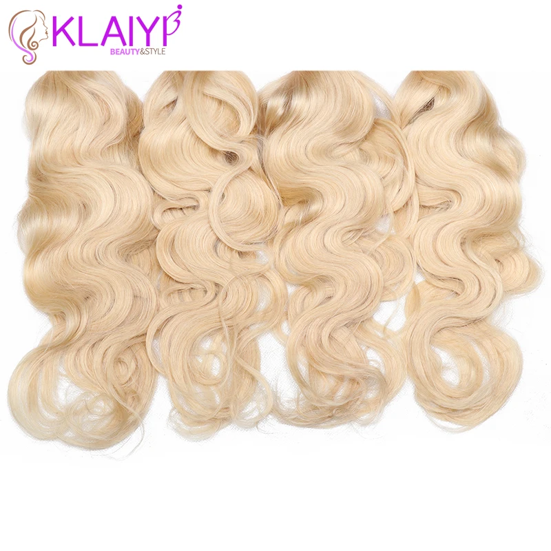 Klaiyi цвет волос 613 пучки бразильские волнистые человеческие волосы 4 пучка блонд двойной уток Заплетенные волосы