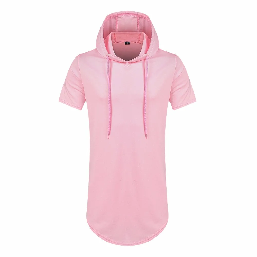 Pink short sleeve hoodie mens Clearance