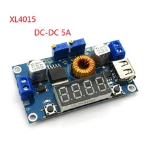 DC-DC 5a digital led drive lithum bateria carregador módulo cc/cv usb step down buck conversor com amperímetro voltímetro