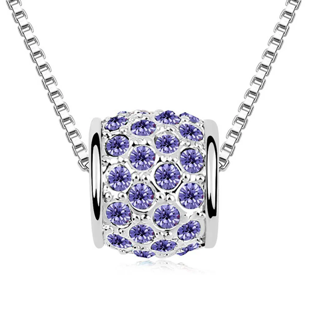 

2019 new design!hot sale Rhodium plated cute bead pendant necklace with Czech crystals good for gift joyas wholesale