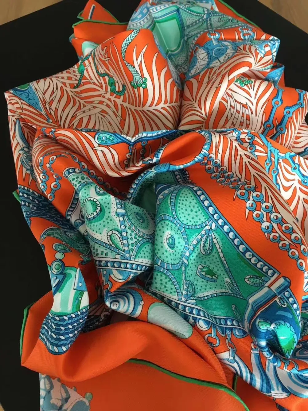 Новое поступление, весенне-осенний классический шарф из чистого шелка с принтом, саржевый шарф ручной работы, 90*90 см, шаль для женщин и девушек