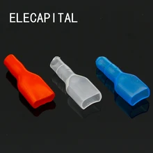 50 pces capa para 6.3mm friso terminal spade conector 6.3 tampa terminal