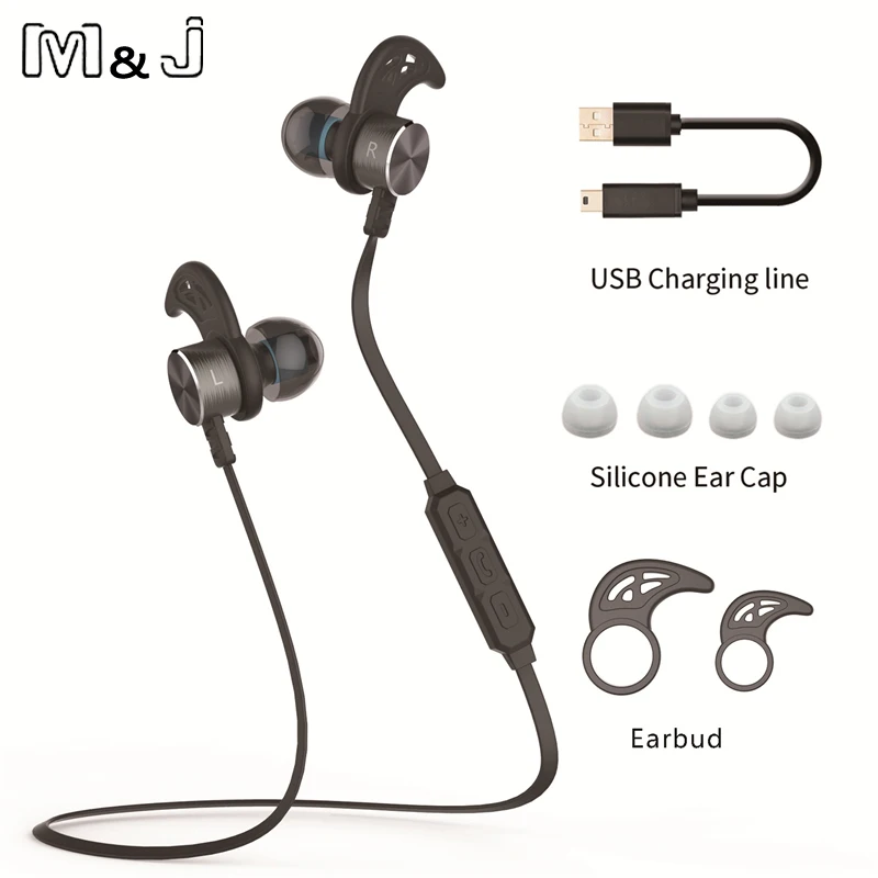 M J M325 Magnet Wireless Bluetooth Earphone Stereo Sport In Ear Wireless Earbuds with Mic For Iphone Xiaomi Piston 3 Auriculares