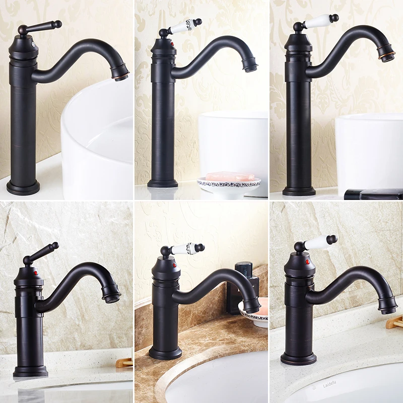 

bathroom Faucet Black Faucet 360 Degree Rotation Single Handle Vessel Sink Hot And Cold kitchen mixer tapTorneira
