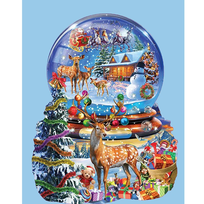 

5d Diy Diamond painting deer kits embroidery rhinestone diamond mosaic painting home decor Christmas snow globe pictures TF12