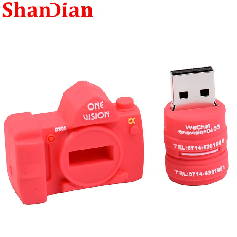 SHANDIAN Флешка usb флеш накопитель 2 0 4 ГБ 16 32 64 мультяшная зеркальная камера карта