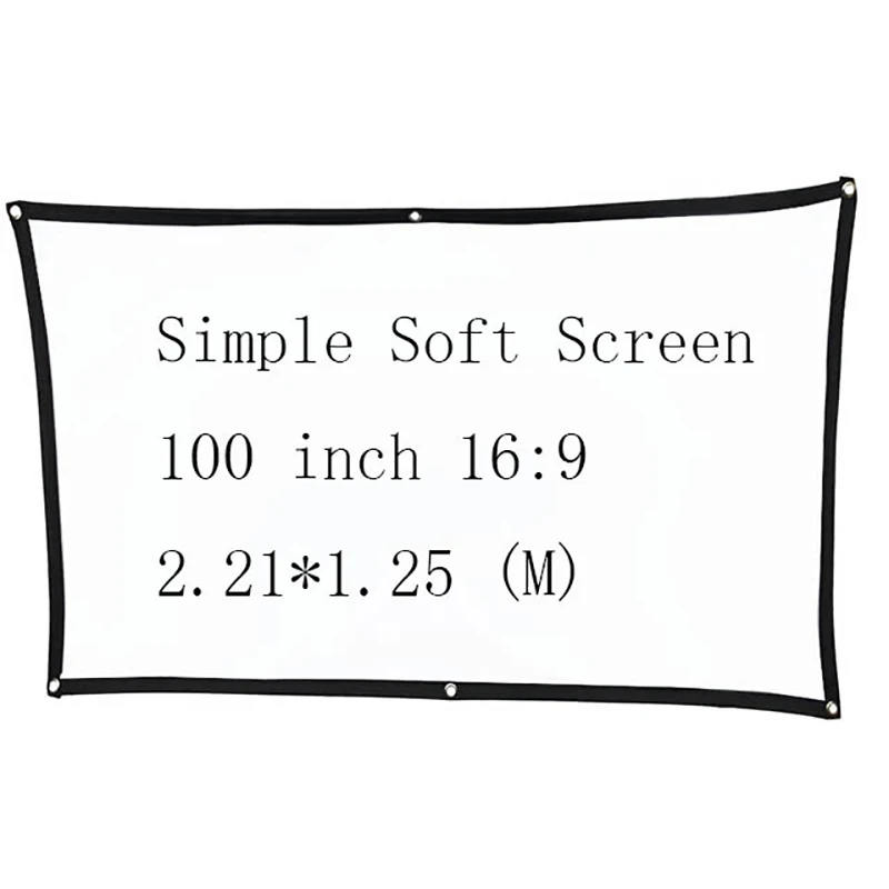 

Thinyou Simple Soft Portable Projector Screen 100 inch 16:9 Matte White for Projection Screen Wall Mounted Home Theater Travel