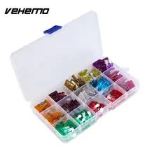 Vehemo 100 шт. автомобильные плавкие предохранители провода красочные мини ассорти в коробке блок мотоциклов