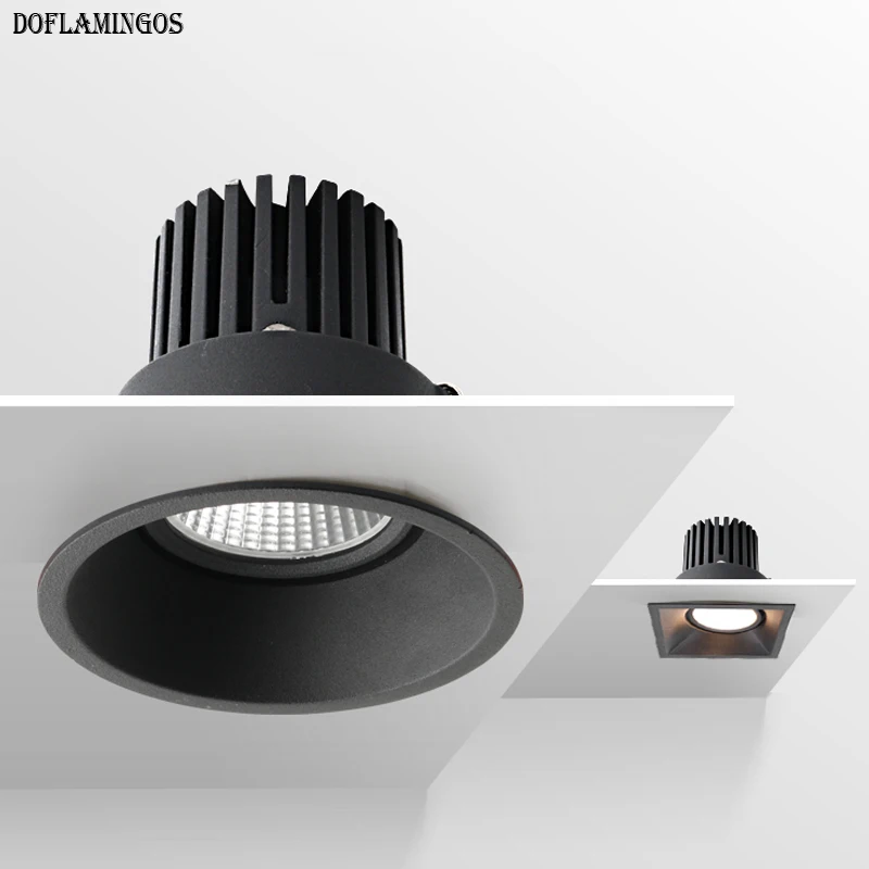

Deep Antiglare spot lights embedded LED ceiling light living room wall aisle hotel downlight CREE COB Round square ceiling light