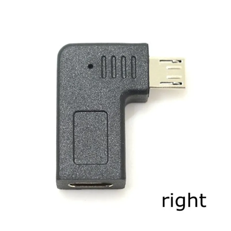 Левый и правый угловой 90 градусов Micro USB штекер к type C USB 3,1 type-c женский угловой переходник конвертер Разъем для телефона планшета
