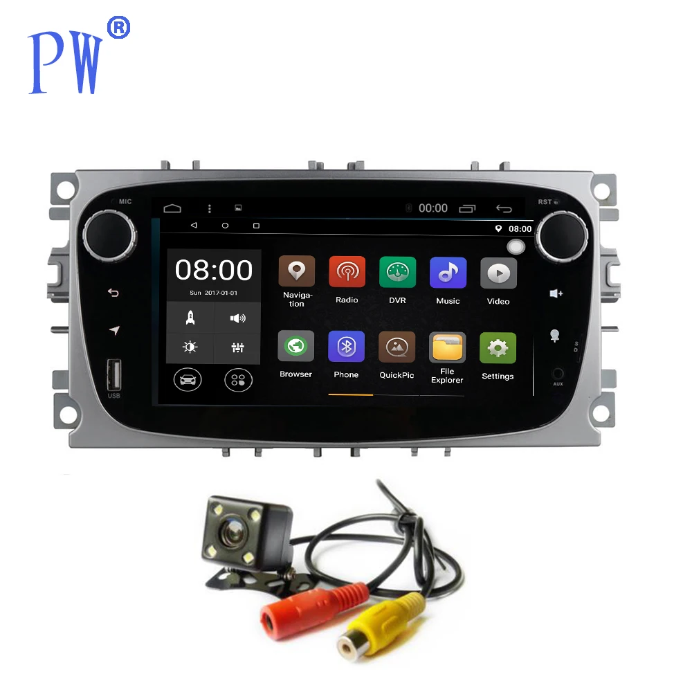 Android 8 1/9 0 автомобильное радио стерео GPS Navi для Ford Focus Mondeo S max Kuga Galaxy C головное
