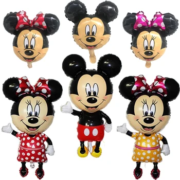 

1PC Mickey Minnie Mouse Foil Balloon Happy Birthday Party Decoration Mini Mickey Head Medium Mickey Head Balloon Children's Toys