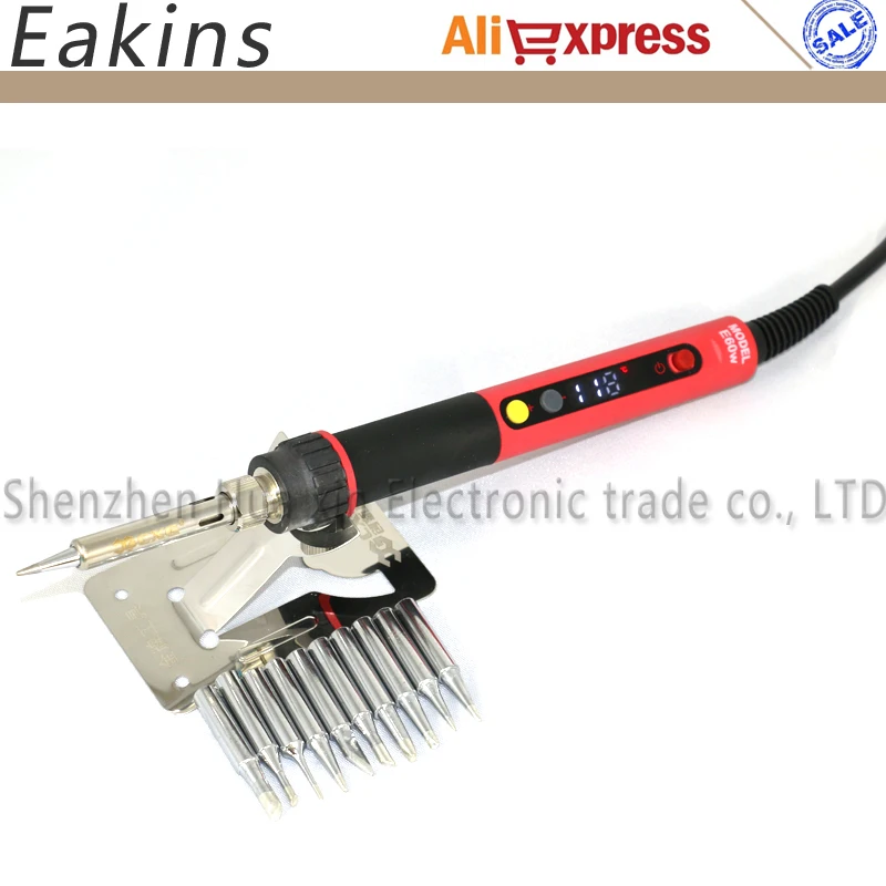 

CXG E60W Electric Soldering Iron EU Digital LED Adjustable NC thermostat Electric Soldering Iron + 10 pcs Solder tip to 936d