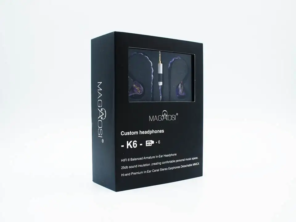 Magaosi K6 обновленная версия 6BA 6 сбалансированная арматура MMCX HiFi наушники в ухо Audiophile IEMs с Bluetooth кабелем(фиолетовый