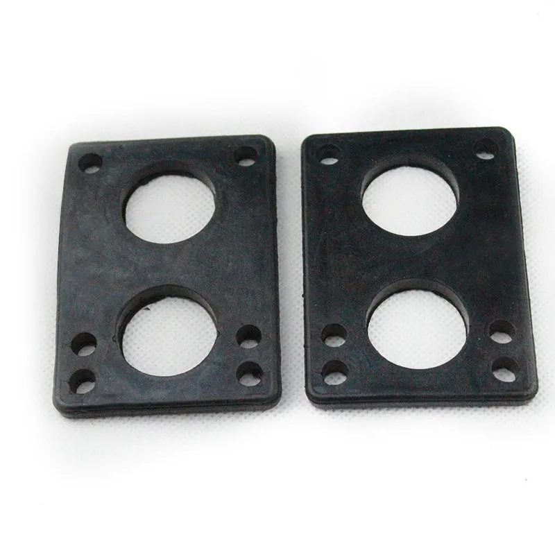 New 2pcs 6mm Black Rubber Gasket Longboard Riserpad Long Board Riserpad PU Skateboard Parts Rubber Pad