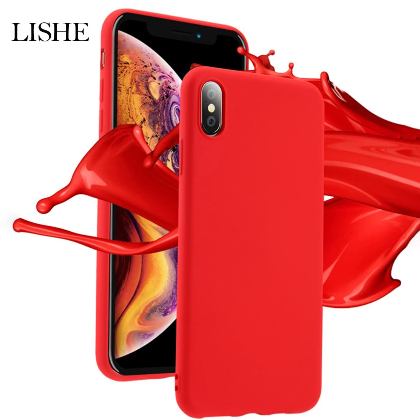 Чехол для iPhone 6 6S крышка 7 8 плюс мягкое жидкое силиконовые чехлы XS Max Xr X конфеты
