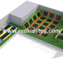 Супер отличный парковый батут CE сертифицированный большой Крытый спортивный батут для взрослых с защитной сеткой HZ-LG004