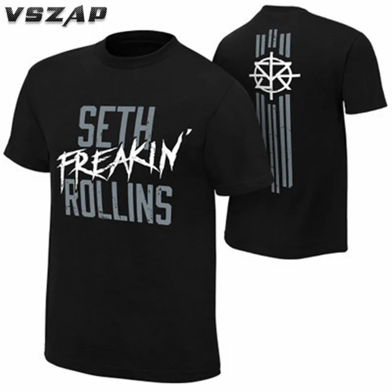 VSZAP Roman Seth Rollins Wrestling футболки мужские фитнес для бодибилдинга Повседневная