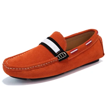 

Natural Suede Men Loafers Breathable Moccasins Men Shoes Casual Soft Driving Slip On