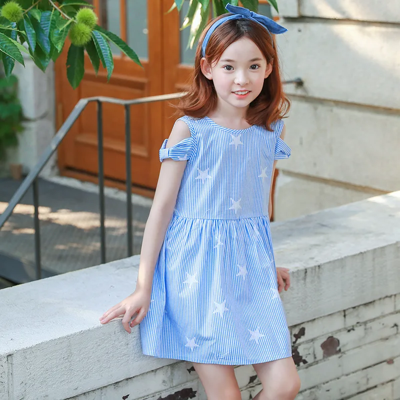 

cotton backless big girls princess dresses for birthday party summer 2018 new baby off shoulder cotton dresses for girls 10 12