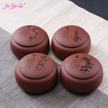 

JIA-GUI LUO Purple Clay Tea box sealed box tea set Portable travel tea coffee beans dried fruit seed storage box D030