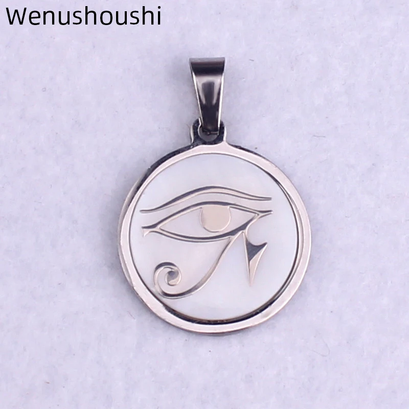 

0.2*2cm stainless steel Ethnic The Eye of Horus shell charm for jewelry making DIY necklaces quality good di065