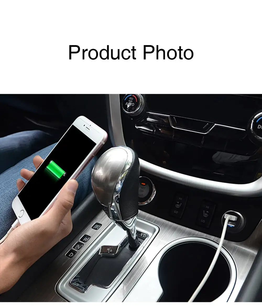 Lenovo HC11 Mini Portable Dual USB Ports Car Charger- Black