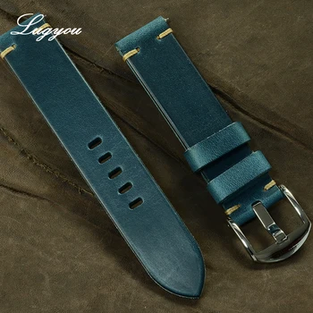 

Lugyou San Watch Parts Genuine Leather Strap For Watch Flat Ends 20 mm Stainless Steel Tongue Buckle Quick Release Spring Bars