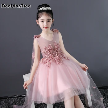 

2019 new cute lovely toddler baby girls princess short sleeve dress party kids tulle tutu dress gray pink