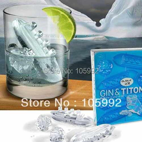 Silicone Ice Cube Tray Mold Ice Mould Fits For Water Bottle Ice Cream  Markers Tools Titanic Shaped For Party Drinks - Ice Cream Tools - AliExpress