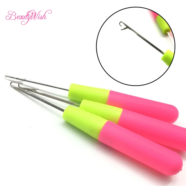 Plastic Crochet Braid Needle Feather Hair Extension Tools Wig Hook