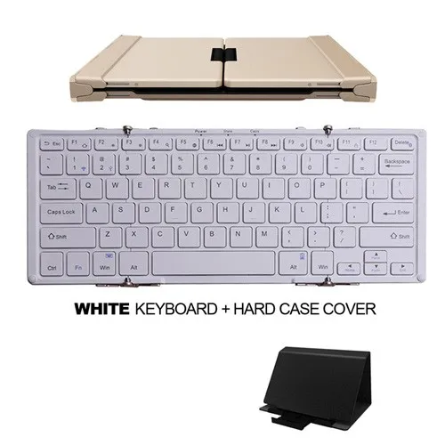 B.o.w Беспроводной складная клавиатура с 3-Цвет Подсветка, полный размер Tri-Складная bluetooth-клавиатура для Планшеты, смартфонов, ПК