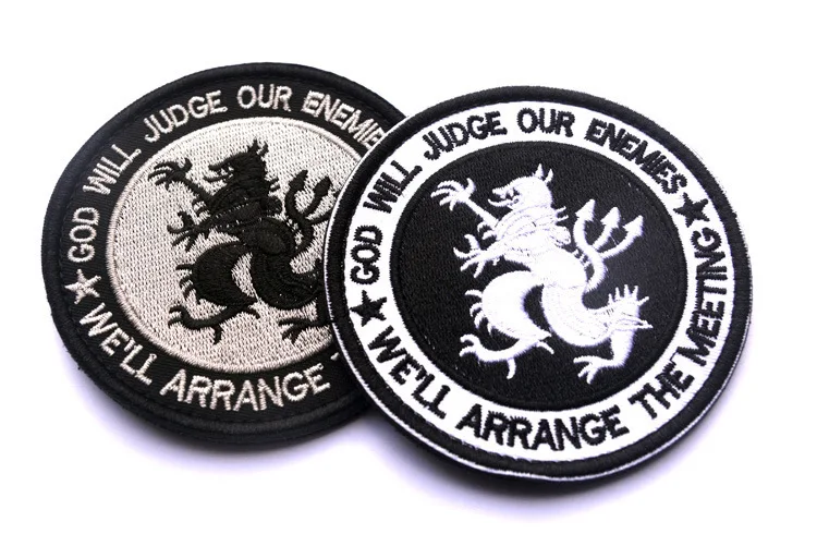 

USA Navy Seals God Will Judge Our Enemies Embroidery Patches Badges Emblem 8cm Accessory Hoop and Loop Tactical Morale
