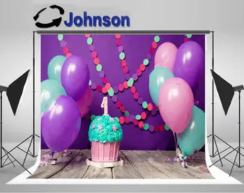 

party backdrop Vinyl cloth High quality Computer print 1st Birthday Boy First Cake Unit Purple photography studio background
