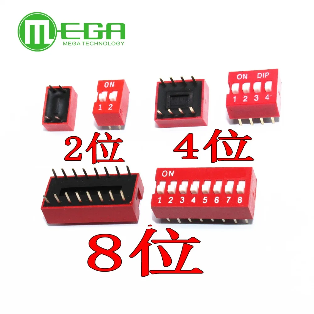 100pcs 2P 2 Position DIP 2.54mm Pitch 2 Row 4 Pin DIP-in Integrated