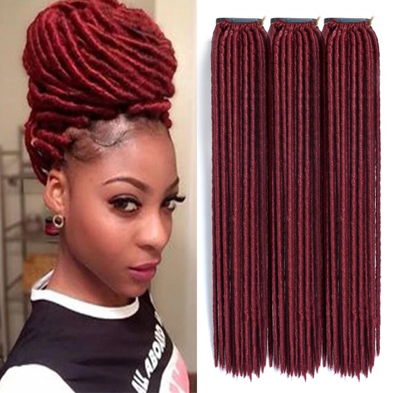Faux Locs Crochet Hair Lot 18 Inch Dreadlock Extensions Black Women Ombre Synthetic Dread Extensions Dreadlocks Braids Ombre