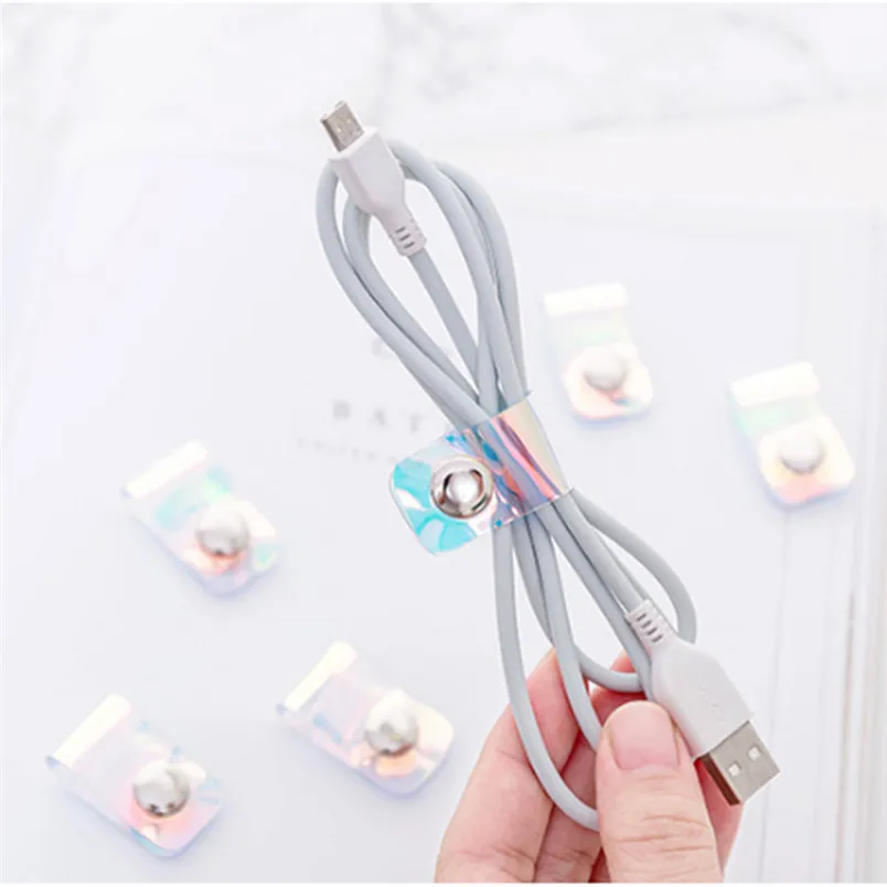 Creative Fashion Laser Portable Data line Individual Buckles Compact Portable Home Office Storage Hub #3n15 (5)