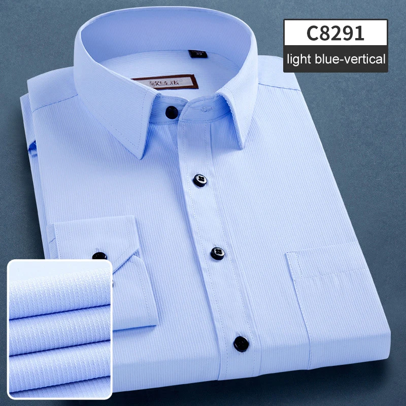 NIGRITY весна новая мужская Повседневная рубашка с длинным рукавом модная классическая Удобная деловая рубашка мужская рубашка размера плюс XS-6XL