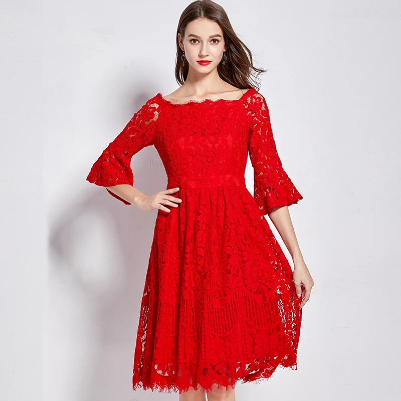 Платье С Кружевными Расклешенными Рукавами Купить