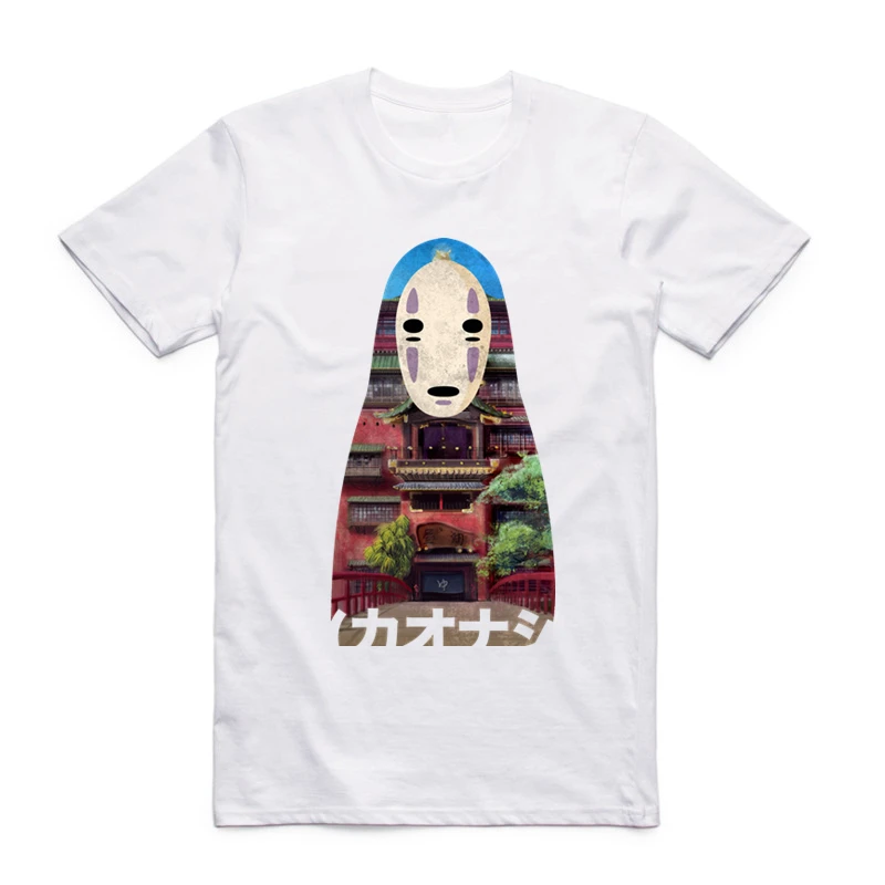 

Spirited away Japanese Anime T-shirt Unisex Short sleeve O-Neck Tops Tees Summer Casual T shirt Asian Size HCP213