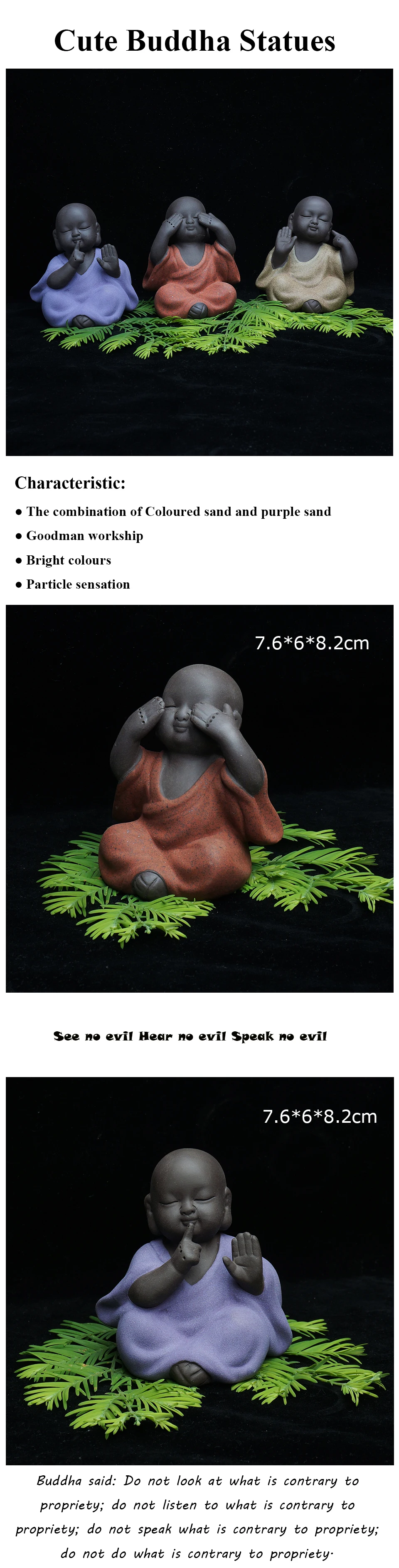 Прямая поставка, китайская керамическая статуя Будды, расписная керамика, чай, домашнее животное, украшение,, маленький монах
