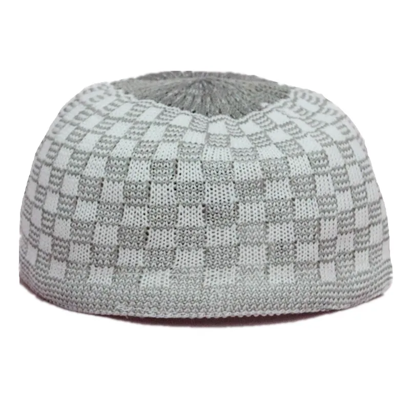 Высококачественная вязаная шапочка с черепом Kufi Topi мусульманская для молитвы