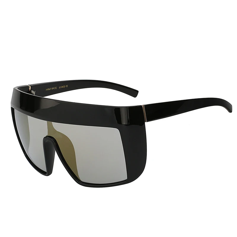 Новейшая винтажная большая рамка для очков большие мужские Солнцезащитные очки женские Летние Стильные брендовые дизайнерские солнцезащитные очки UV400 - Цвет линз: Gold mirror