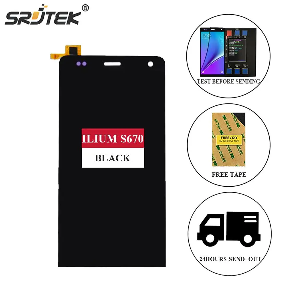 

Srjtek For Lanix Ilium S670 LCD Display Matrix + Touch Screen Digitizer Full Assembly 4.5'' For Lanix Ilium S670 Black
