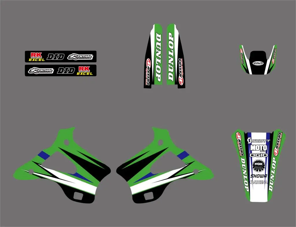 Набор стильных наклеек для Kawasaki KX125 KX250 1994 1995 1996 1998 KX 125 250 0219|sticker kit|team graphicskx |