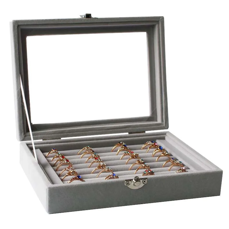 Buy 2018 Velvet Glass Jewelry Display Box