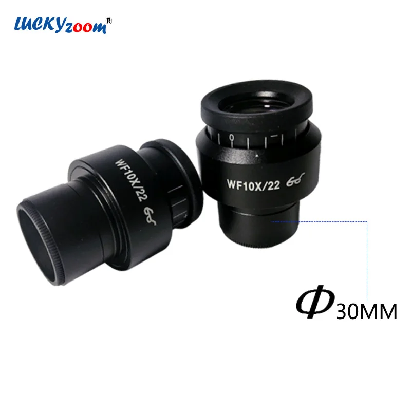 Lucky Zoom Professional&nbsp;2pcs Adjustable Stereo Microscope Eyepiece 10X Brand 22MM Wide Field Binocular Trinocular Microscope Oculars Microscopio Lens